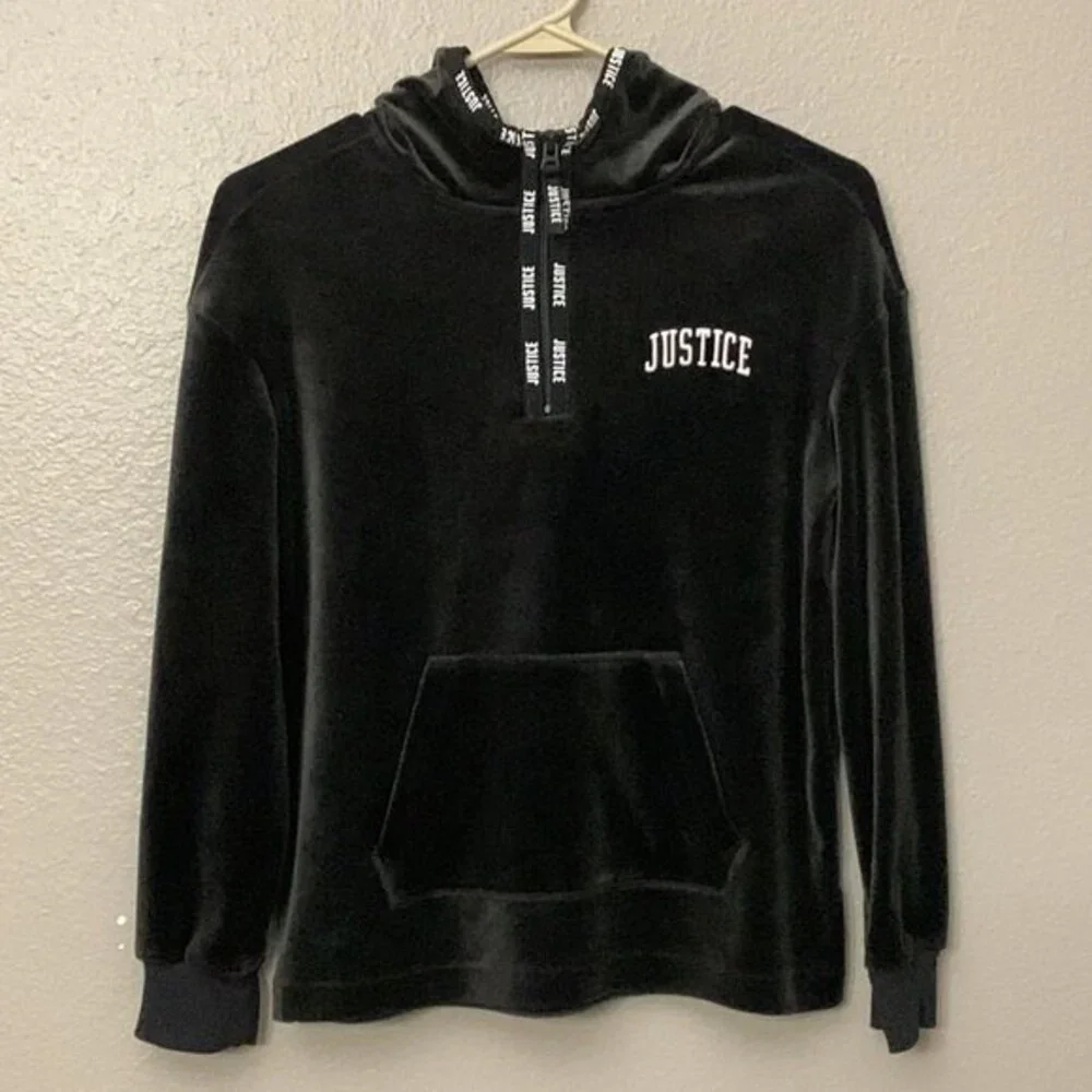 Justice Velvet velour Hoodie Pullover size 10 girl